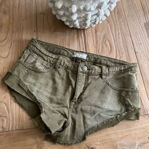 FREE PEOPLE OLIVE GREEN SHORTS